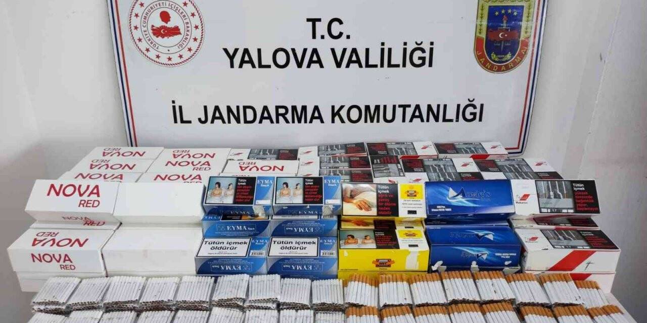Yalova’da 26 bin 400 adet dolu makaron ele geçirdi
