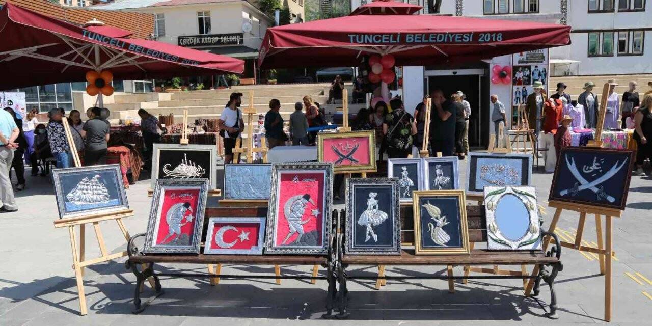 Tunceli’de HEM’deki kursiyerler tarafından yapılan binlerce ürün sergilendi