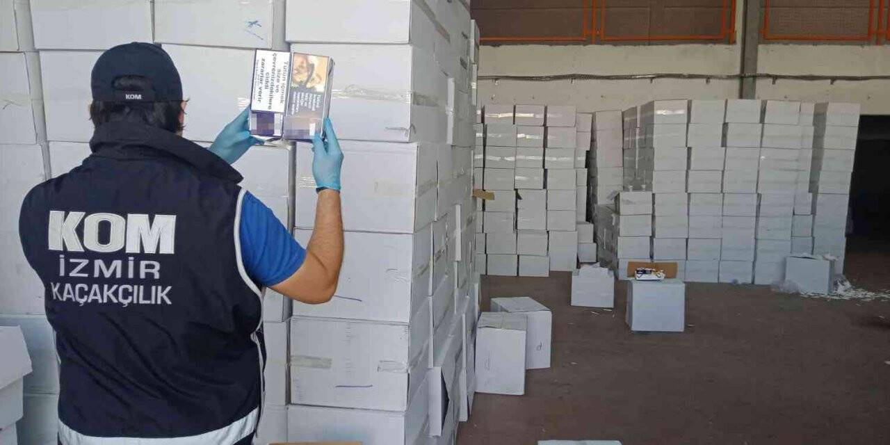 İzmir’de sigara kaçakçılarına operasyon: 37 milyon makaron ele geçirildi