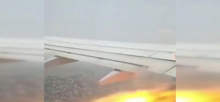 Kanadı alev alan yolcu uçağı acil iniş yaptı