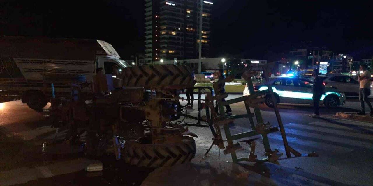 Kamyonet ve traktör çarpıştı: 1 yaralı