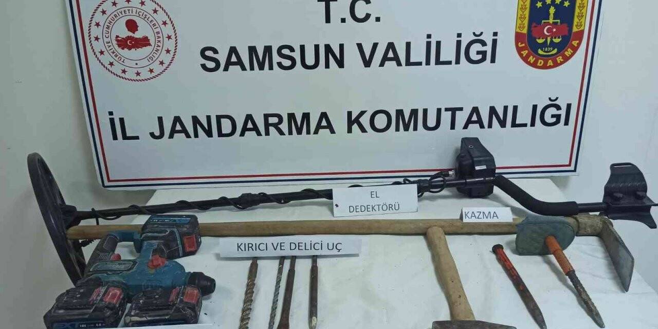 Samsun’da kaçak kazıya 6 gözaltı