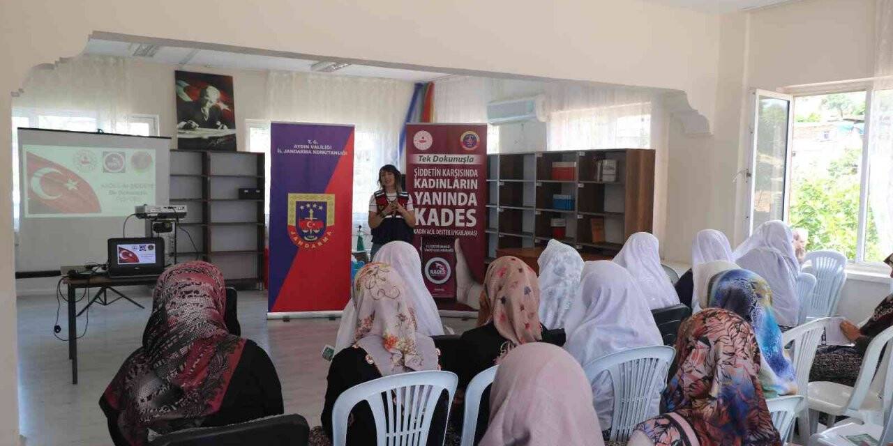 Aydın jandarması Yenipazarlı kadınları KADES hakkında bilgilendirdi