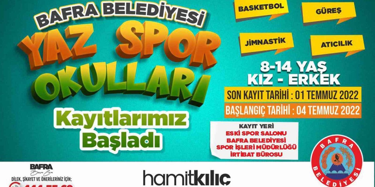 Bafra’da yaz spor okulu kayıtları başladı