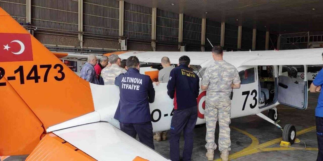 Altınova itfaiyesine uçak kazası eğitimi