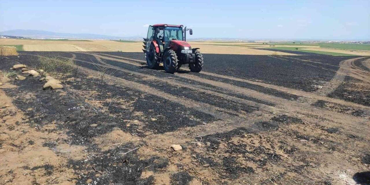 100 dönümlük buğday arazisi küle döndü