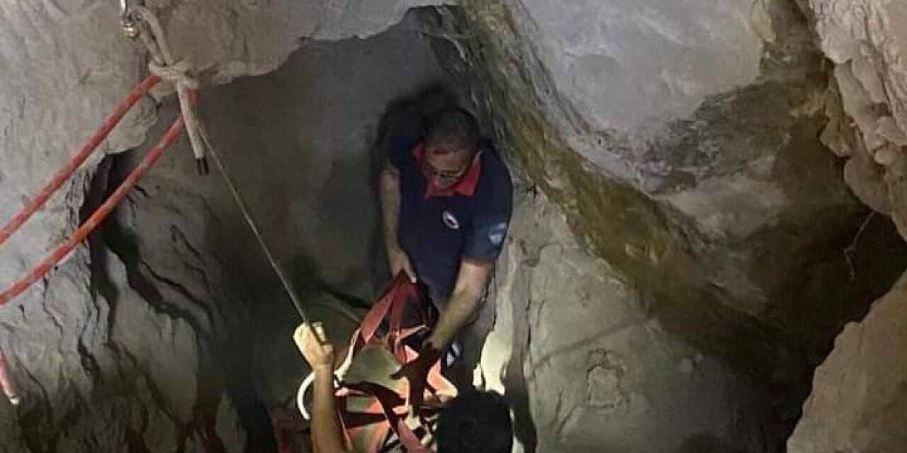 Kuyuya düşen ineği itfaiye kurtardı