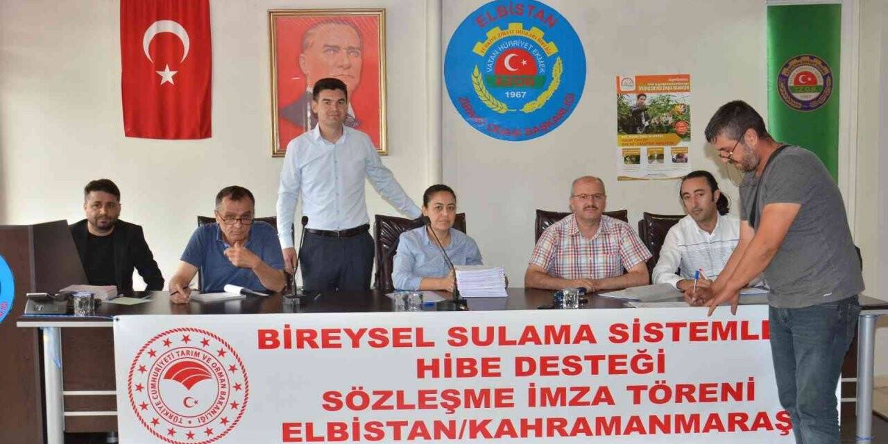 Elbistan’da 4,6 milyon liralık hibenin sözleşmeleri imzalandı