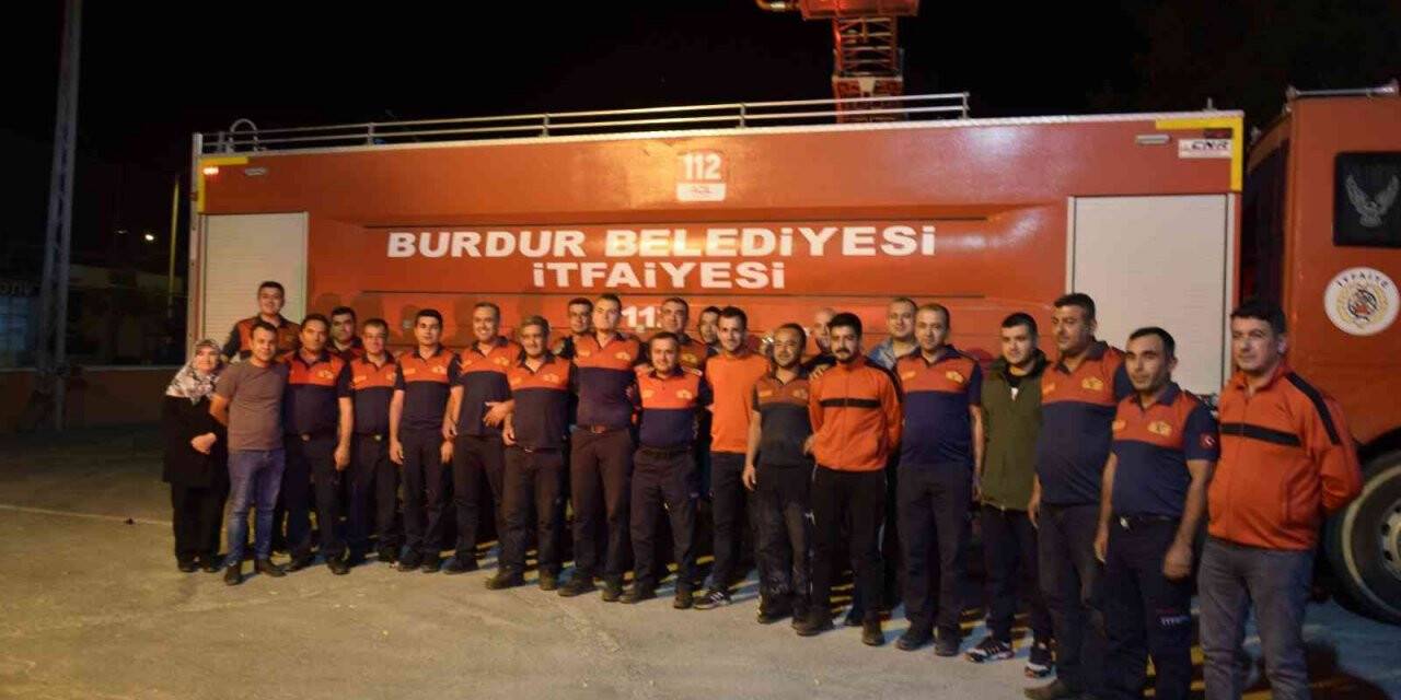 Burdur Belediyesi itfaiye ekipleri Marmaris yangını sonra görevlerine geri döndü