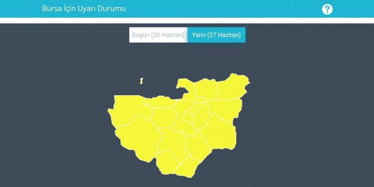 Meteorolojiden Bursa için kuvvetli yağış uyarısı