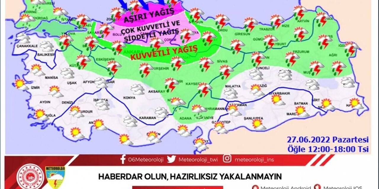 Meteoroloji uyardı: Aşırı yağışa dikkat