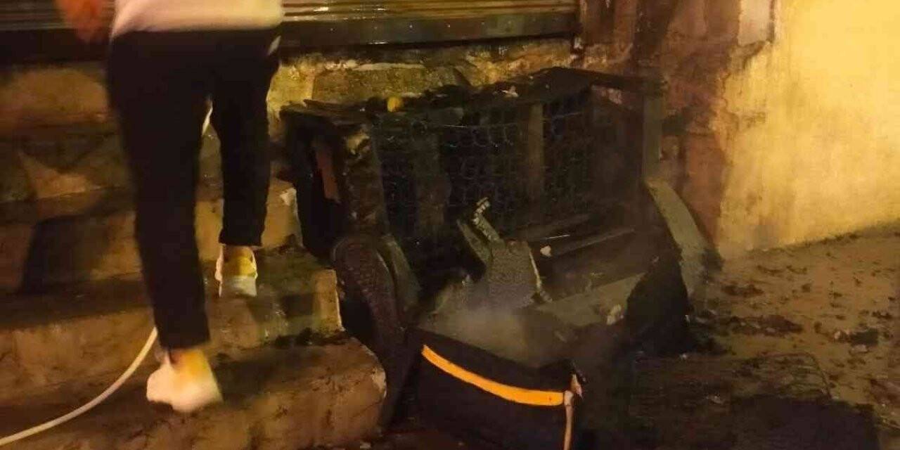 Çekyat alev aldı, iş yerinde hasara yol açtı