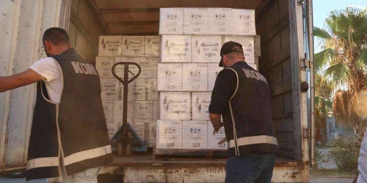 Fethiye’de 17 bin 150 şişe kaçak içki ele geçirildi