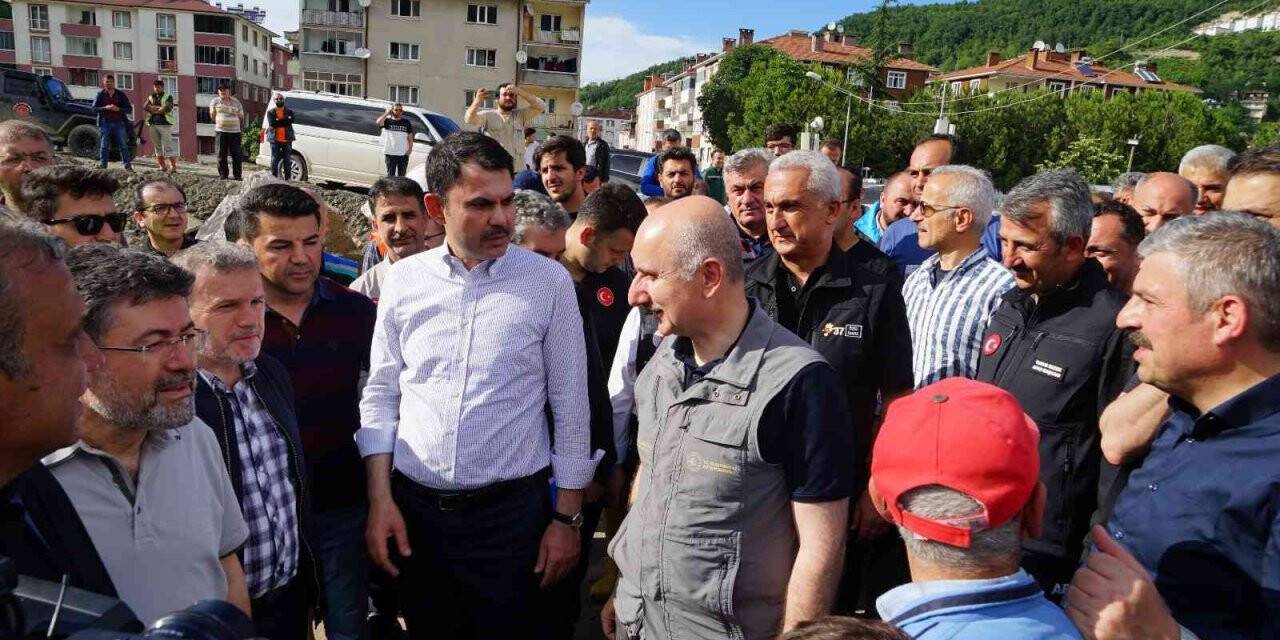 Bakan Kurum ve Bakan Karaismailoğlu, Bozkurt’ta çalışmaları yerinde inceledi