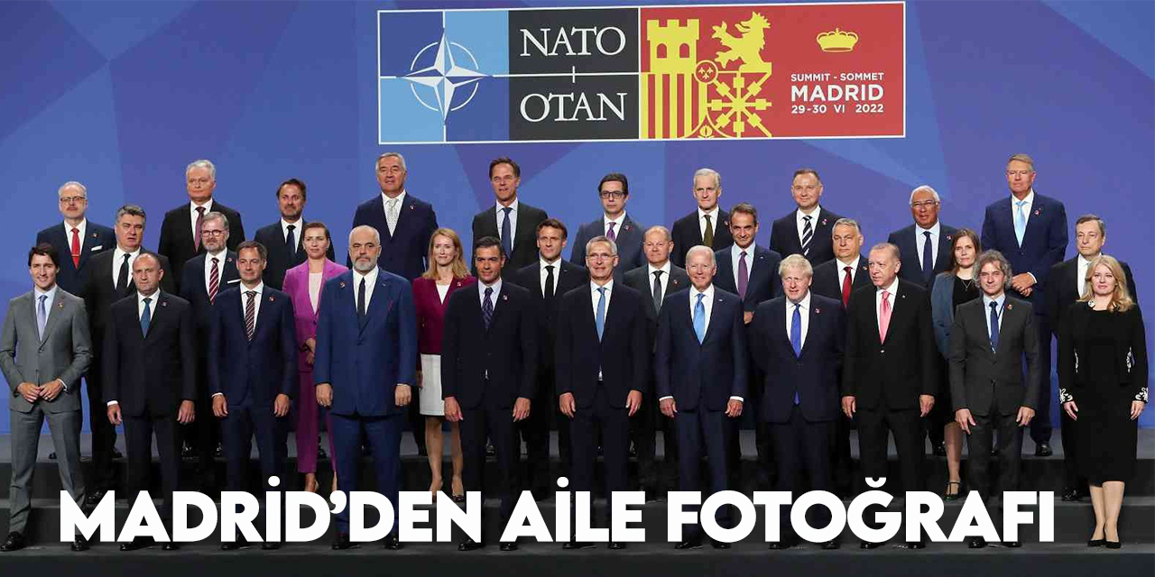 Cumhurbaşkanı Erdoğan, NATO Zirvesi’nde aile fotoğrafı çekimine katıldı