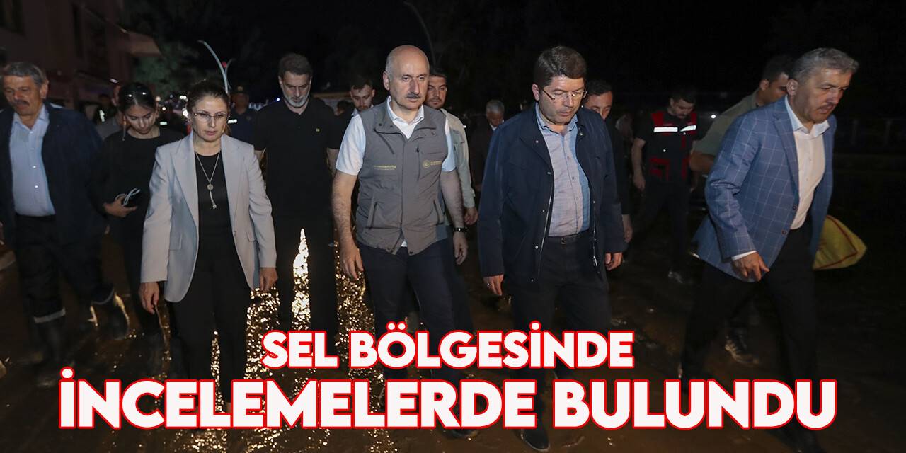 Bakan Karaismailoğlu selden etkilenen Bartın'ın ilçelerinde incelemede bulundu: