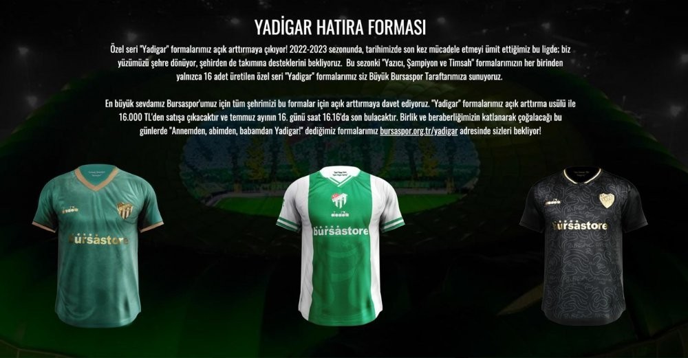 Bursaspor Kulübü: “Yadigar formalarımız açık arttırmaya çıkıyor”