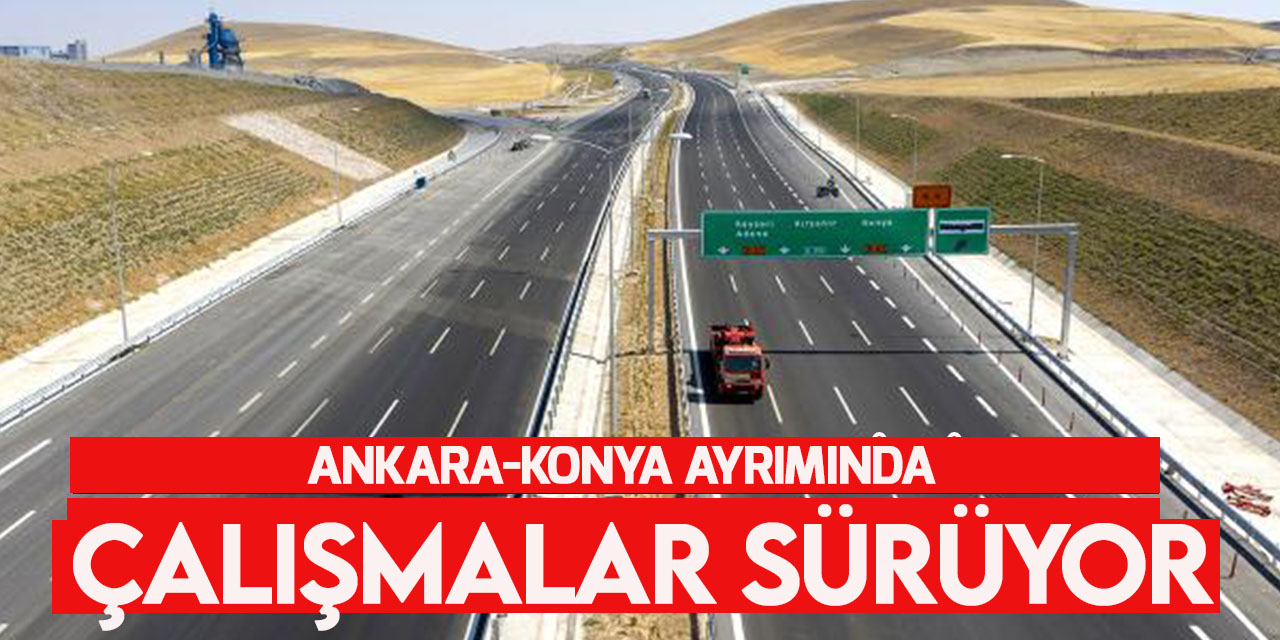 Ankara-Konya ayrımı Bala-Kaman yolunda yol yapım çalışmaları devam ediyor