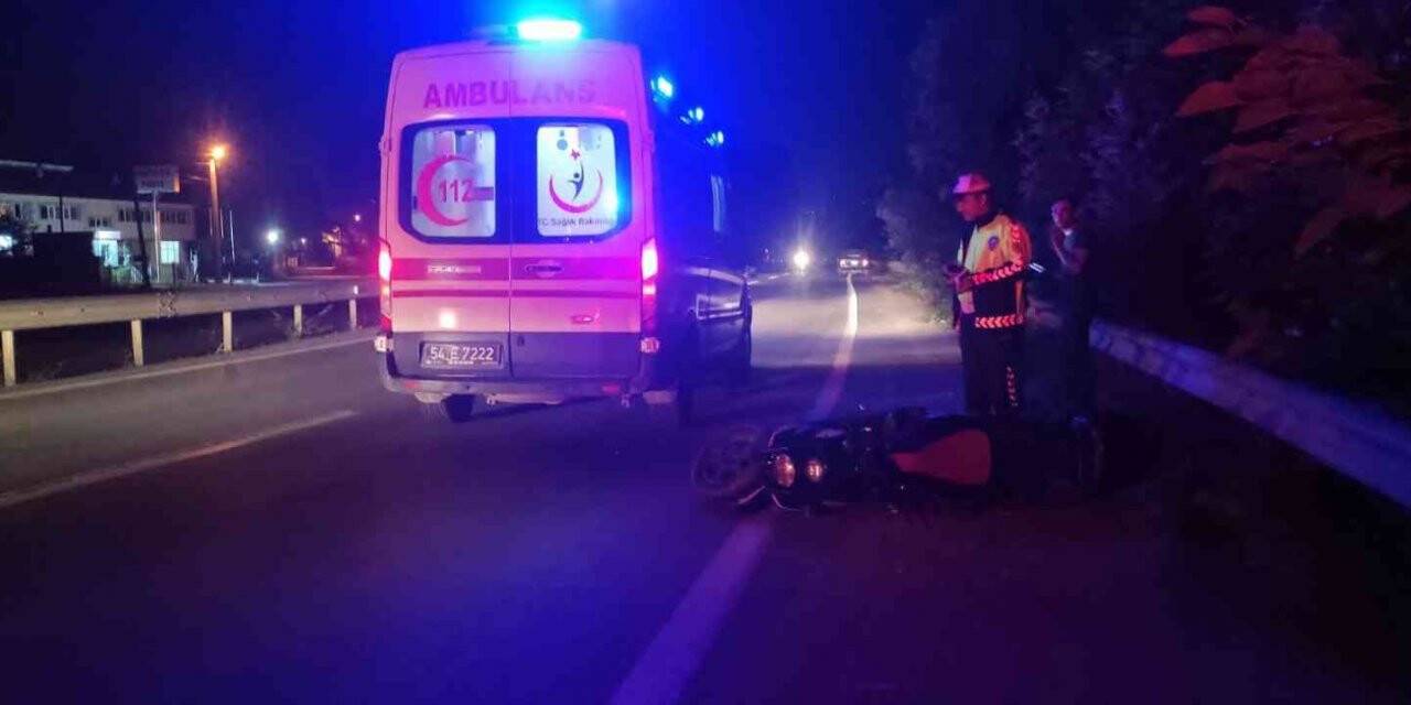 Tıra arkadan çarpan motosiklet sürücüsü yaralandı