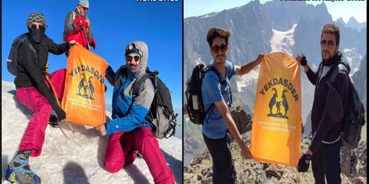 Yüksekovalı dağcılar Ağrı ve Reşko dağlarına zirve yaptı