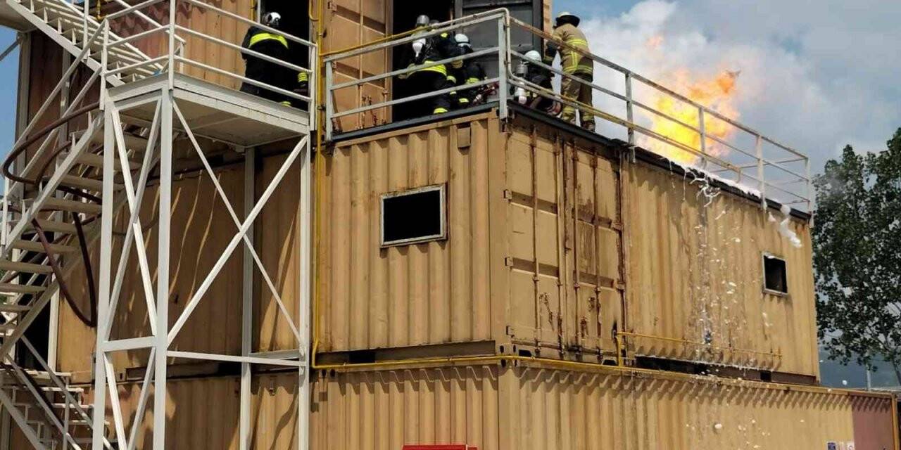 Büyükşehir itfaiyesinden Yalkim OSB itfaiyesine eğitim