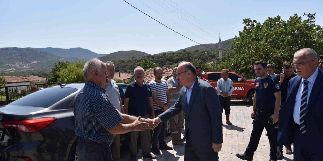 Vali Karadeniz, yangın bölgesinde incelemelerde bulundu