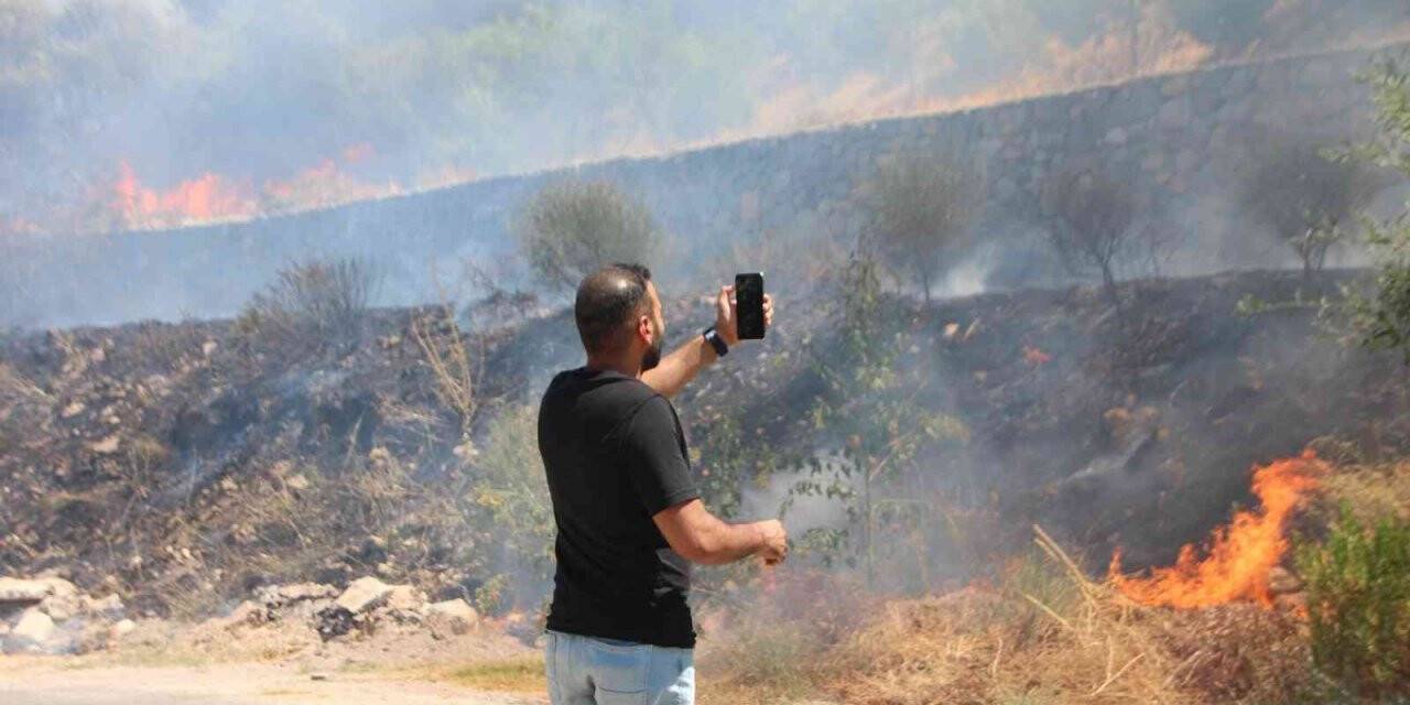 Ağaçlık alandaki yangın konteyner eve sıçradı