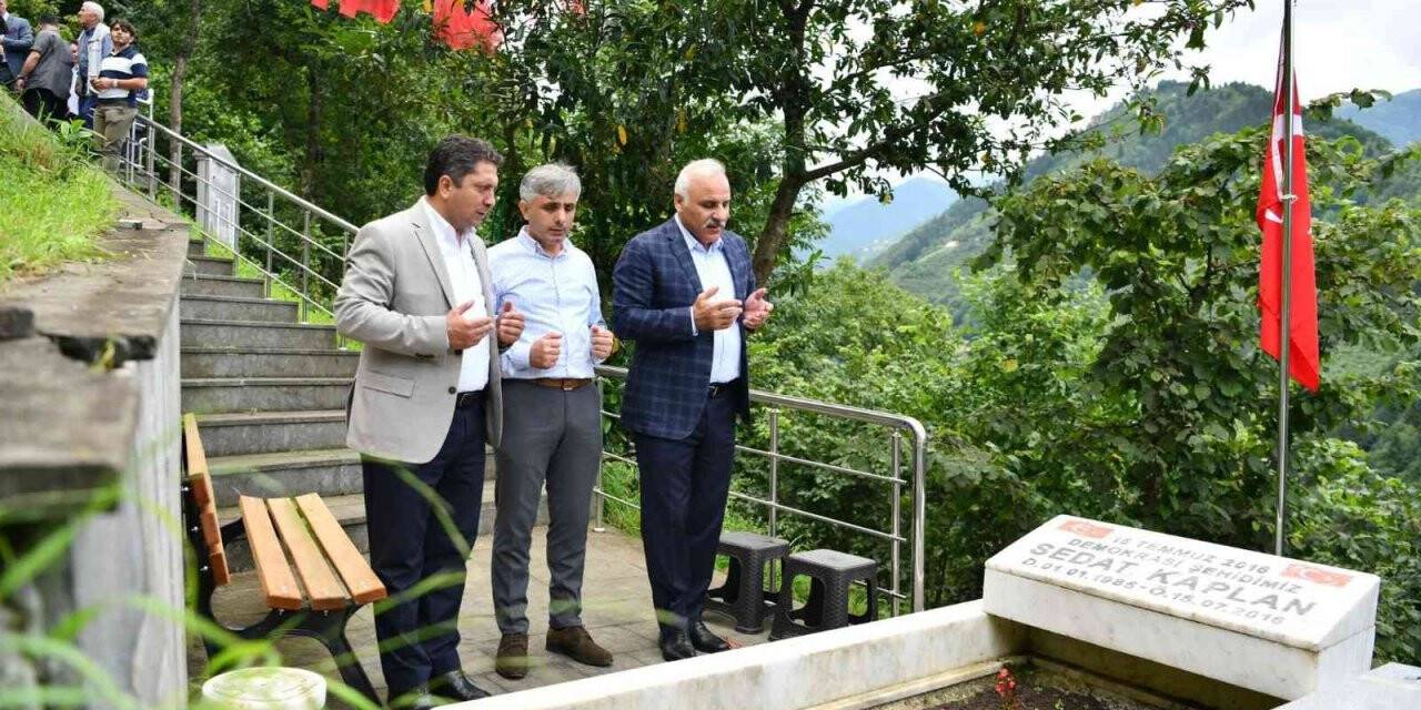 15 Temmuz şehidinin kabrine giden yol betonlandı