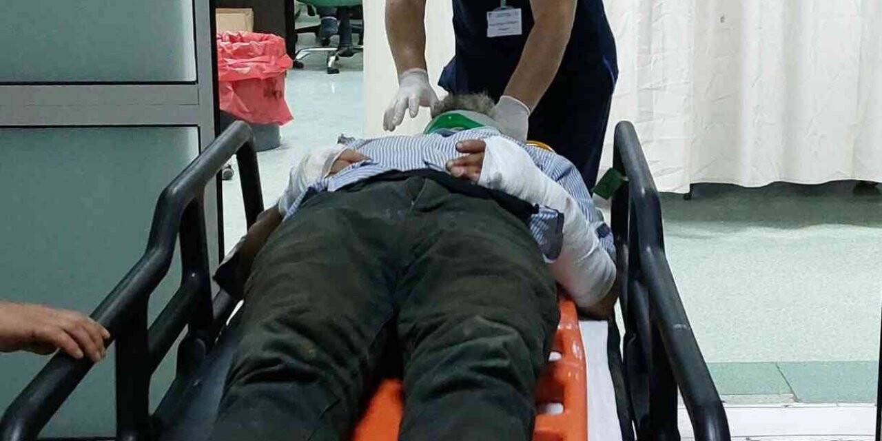 Arının soktuğu motosiklet sürücüsü kaza yaptı