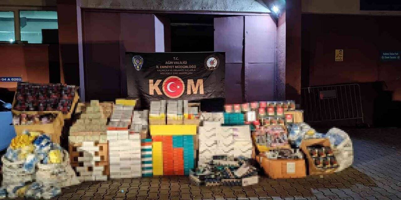 Ağrı’da kargoyla gönderilmeye çalışılan kaçak ürünler ele geçirildi