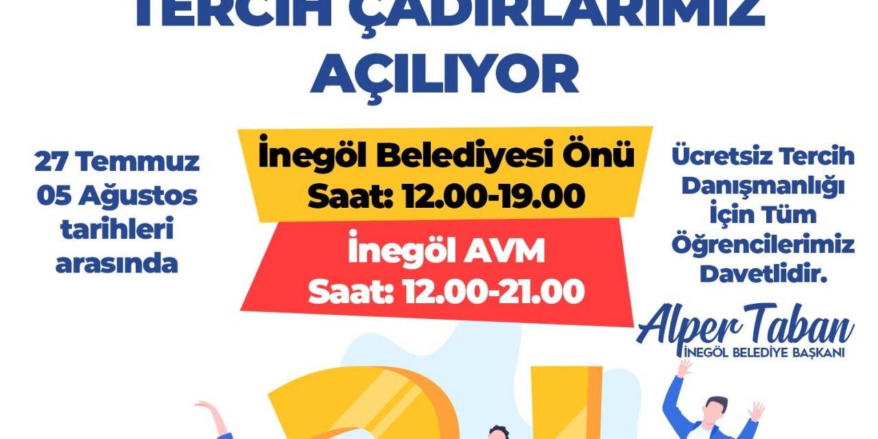 Üniversite öğrencileri için ücretsiz tercih çadırı
