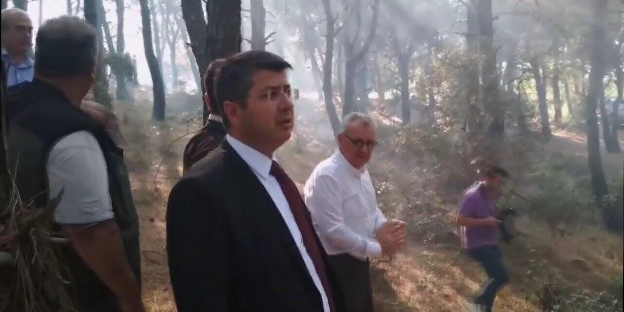 Vali Kırbıyık, Keşan’daki orman yangını bölgesinde incelemede bulundu