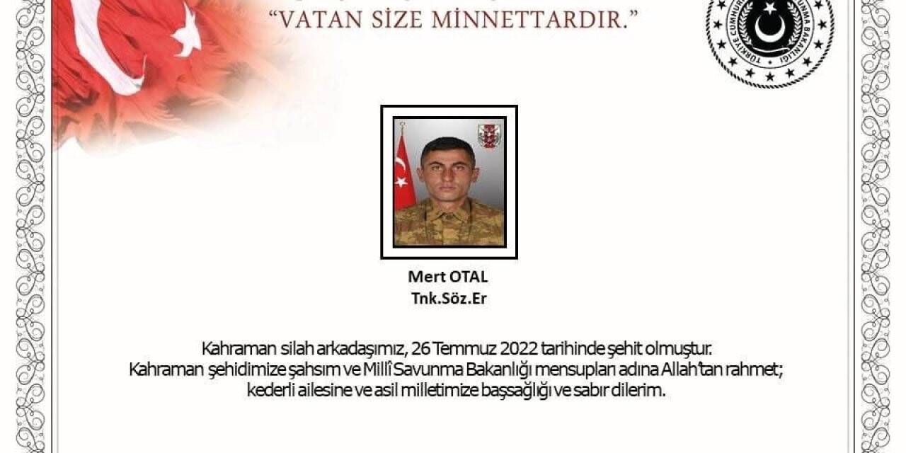 Fırat Kalkanı Harekatı bölgesinde 2 asker şehit oldu