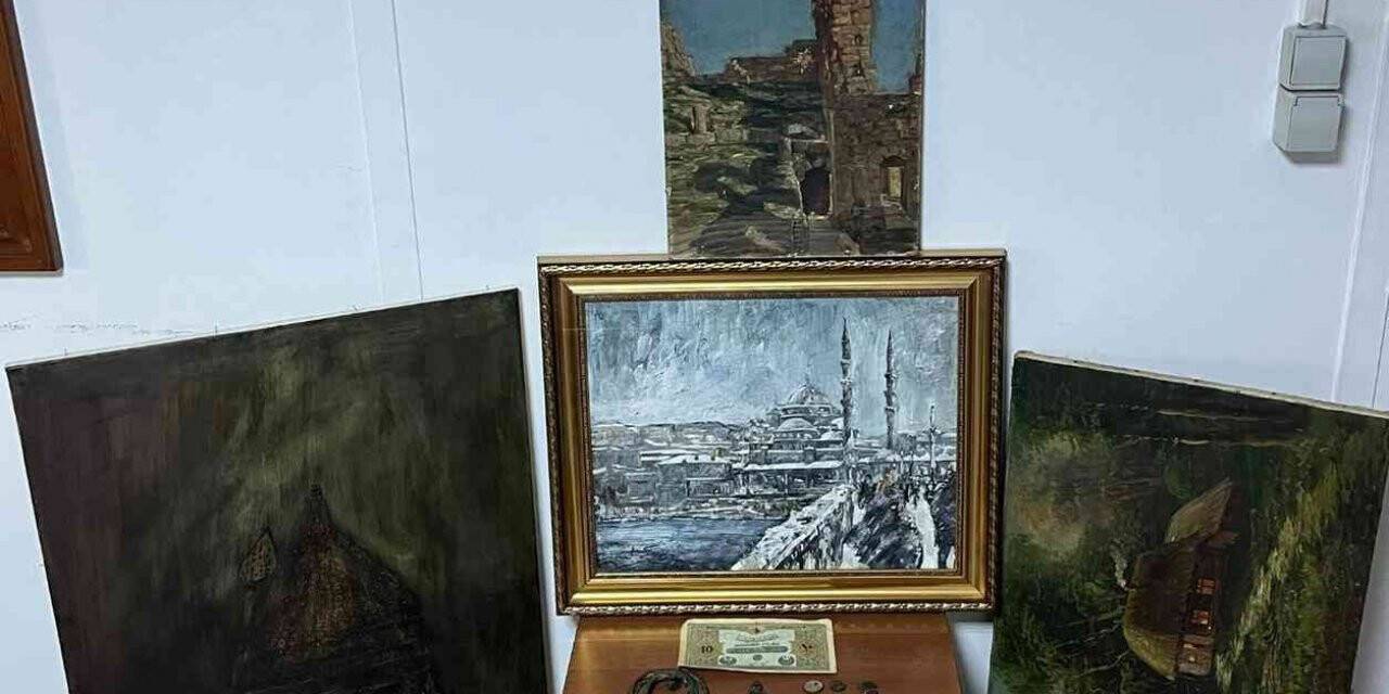 Tablo ve tarihi eserlerle yakalandı, serbest kaldı