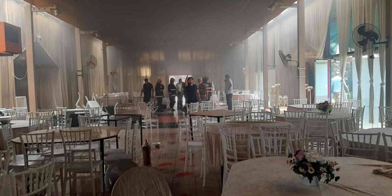 Düğün salonun kundaklandığı iddiası ekipleri harekete geçirdi