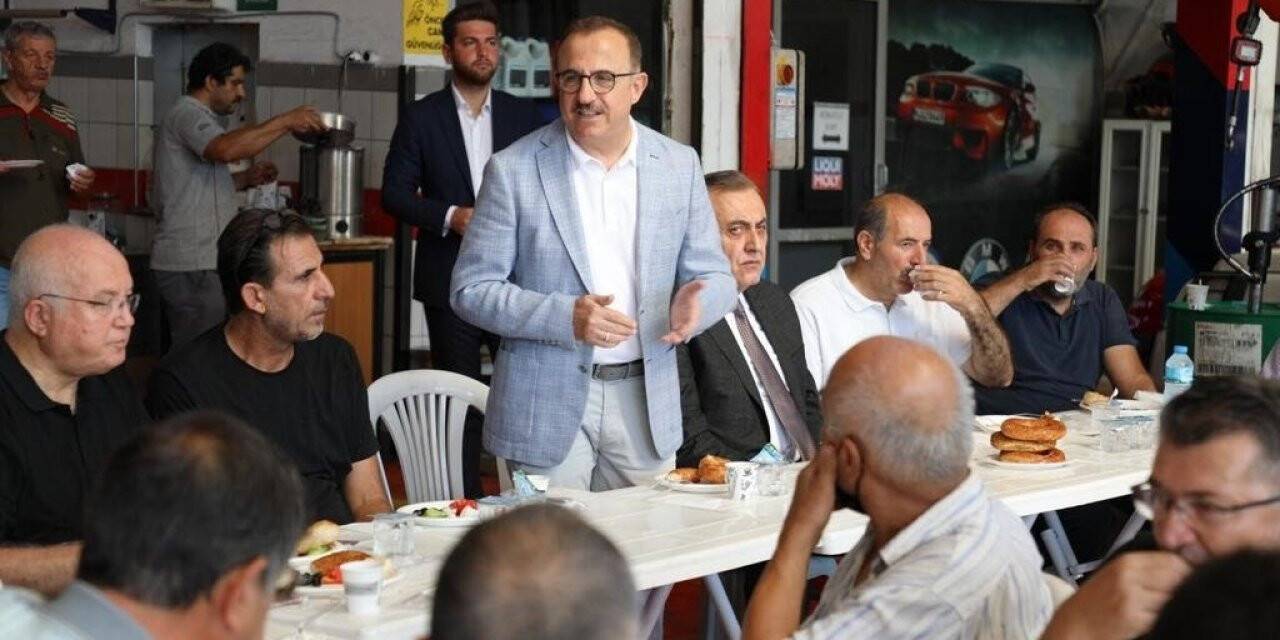 Başkan Sürekli, esnafla buluştu, teşkilat ziyareti yaptı