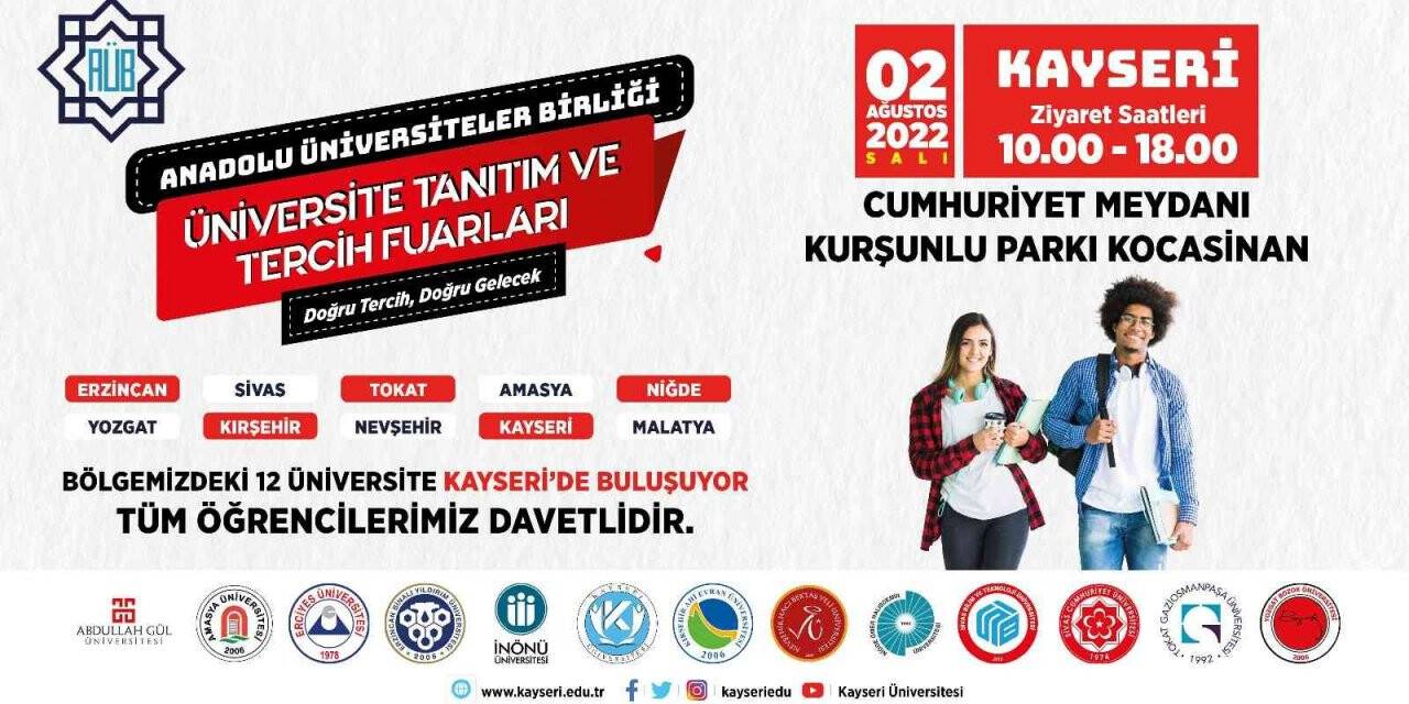 AÜB Tanıtım ve Tercih Fuarı Kayseri’de yapılacak
