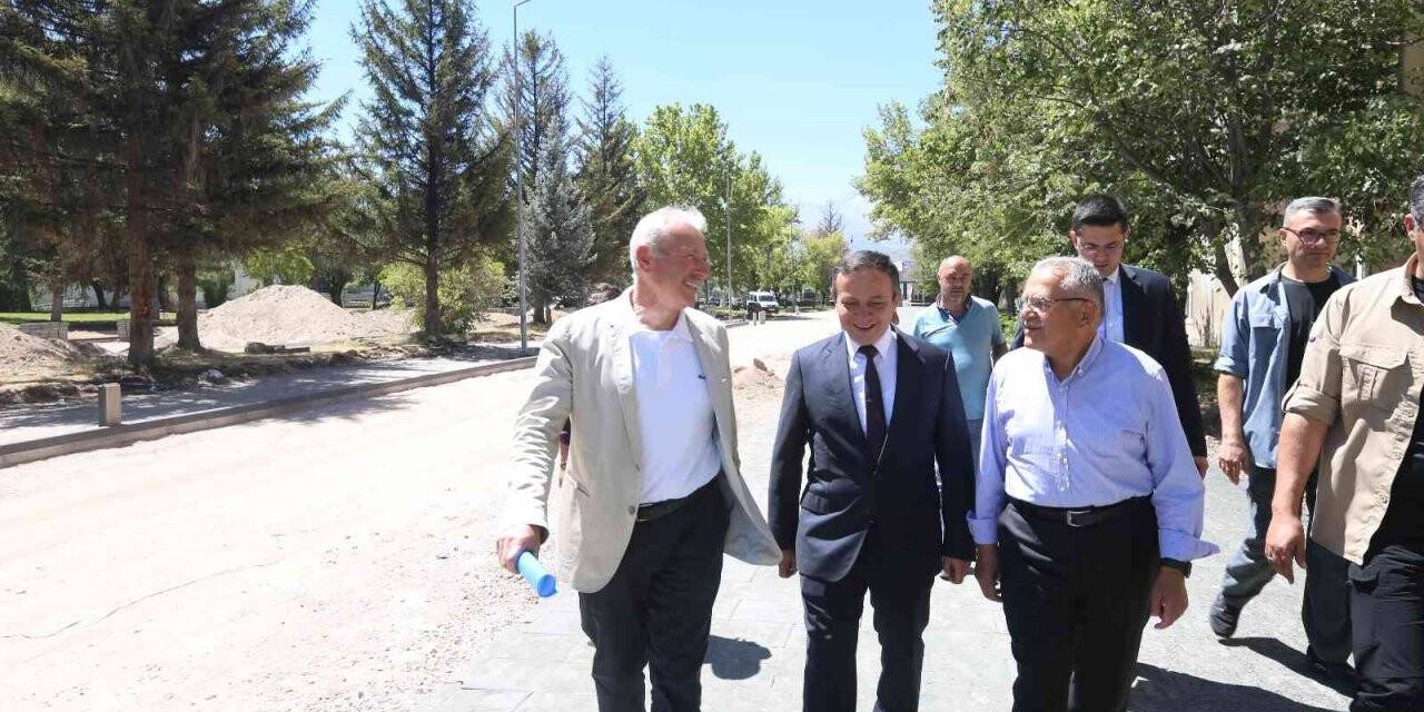 Başkan Büyükkılıç ERÜ Tıp Fakültesi Çevre Düzenlemesini yerinde inceledi