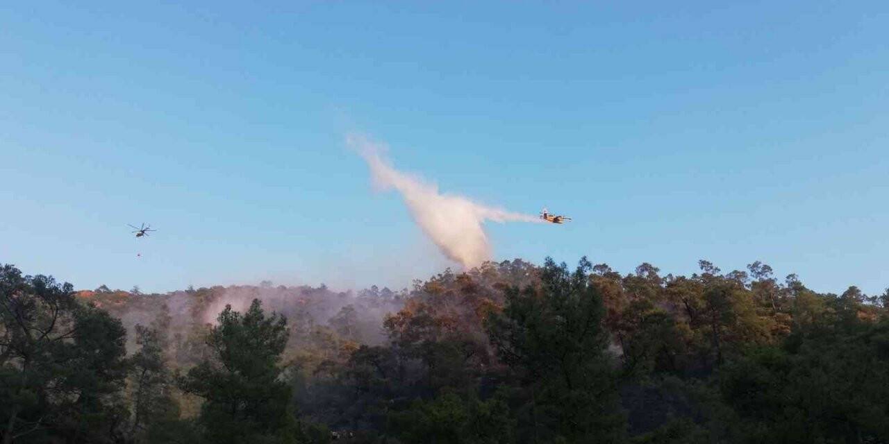 Helikopterlerin sortileri, uçakların müdahalesi yangının büyümesini engelledi