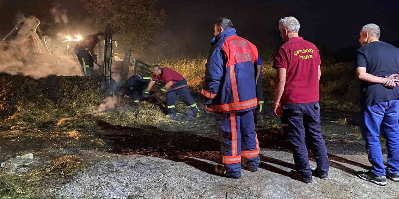 Yalova’da saman yüklü kamyon alevlere teslim oldu