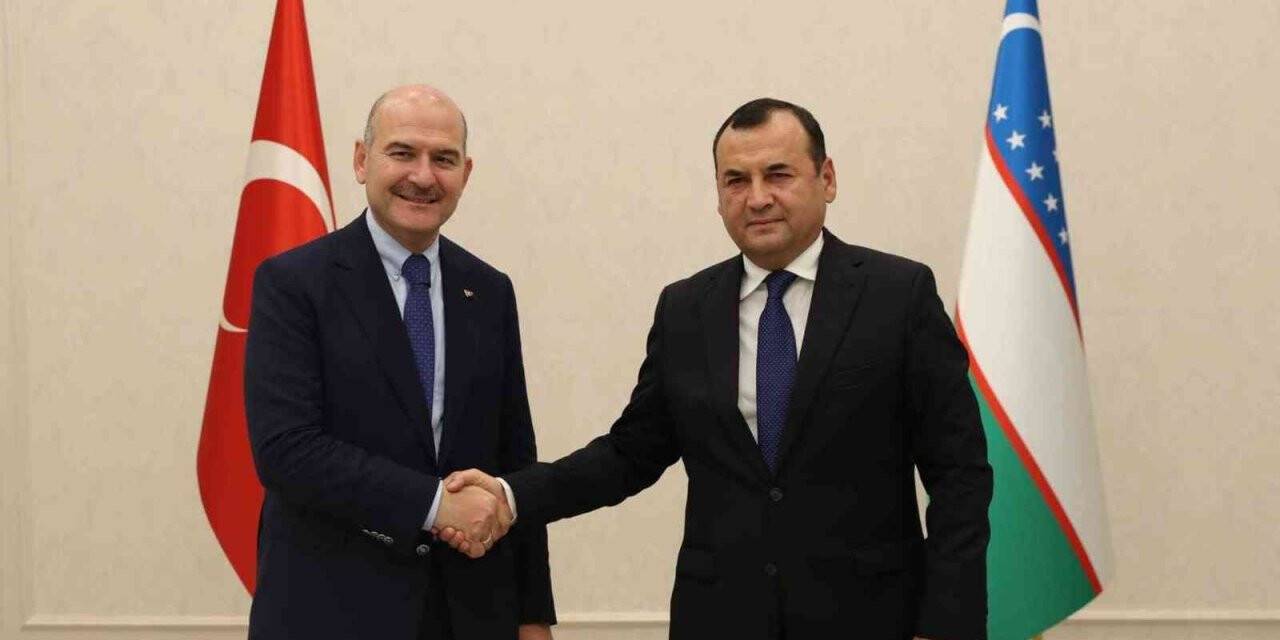 Bakan Soylu, Özbekistan Ulusal Muhafızlar Komutanı Tümgeneral Djuraev ile bir araya geldi