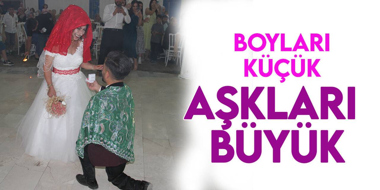 Konyalı boyları küçük, aşkları büyük çift dünyaevine girdi