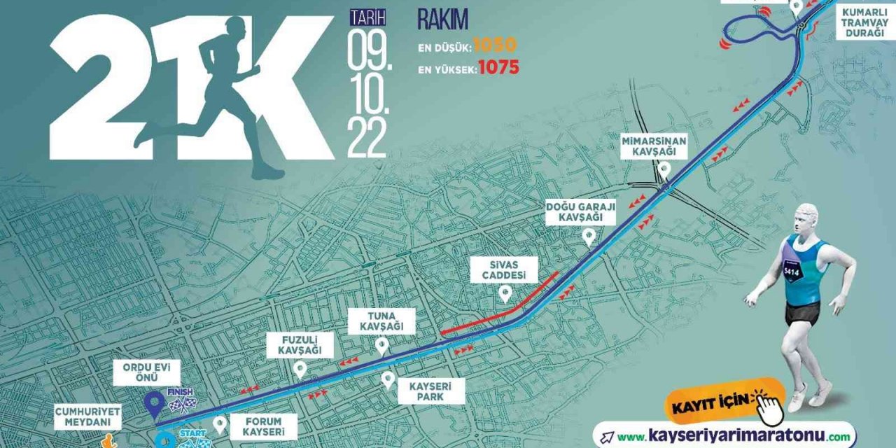 Büyükşehir’in Uluslararası Kayseri Yarı Maratonu’nda heyecan artıyor