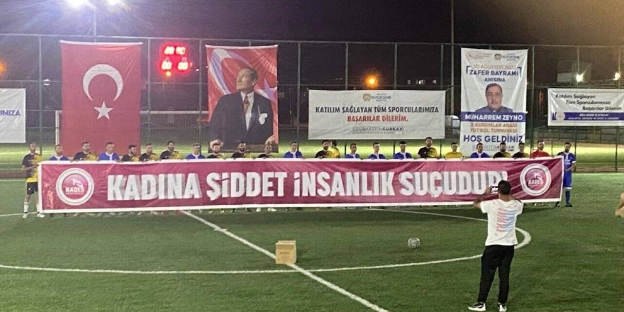 Polis futbol turnuvasında ’kadına şiddete’ dikkat çekti