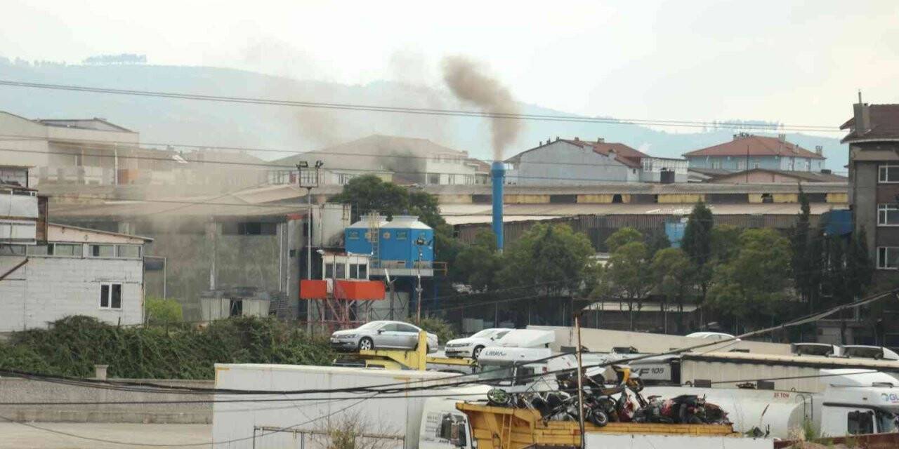 Fabrika bacasından dumanlar yükseldi, tedirgin olan vatandaşlar isyan etti