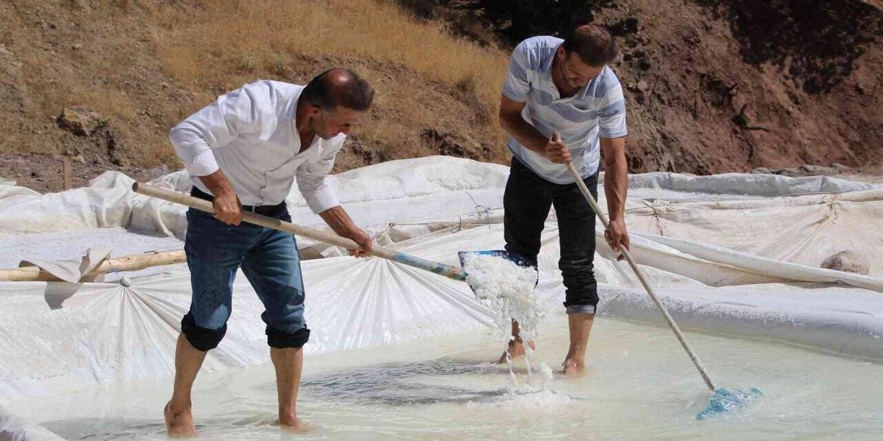 Batman’da 4 asırdır dede mesleği yapan köylüler, haftada 150 ton tuz çıkartıyor