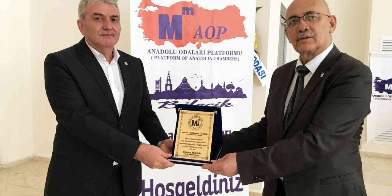 Başkan Bakkalcıoğlu’na SMMMO Anadolu Odaları Platformu’ndan teşekkür plaketi