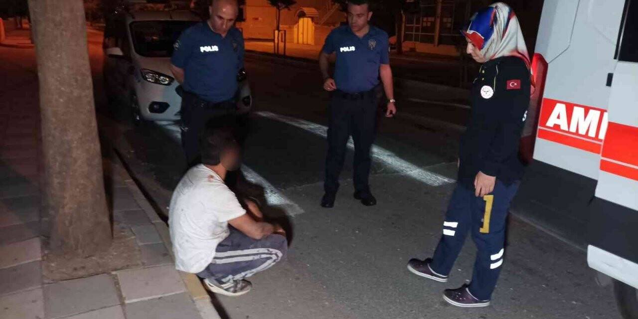 Darp edilen alkollü şahıs hastaneye kaldırıldı