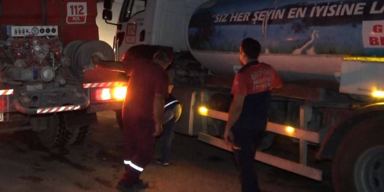 Burdur yangınında ekiplerin gece mesaisi sürüyor