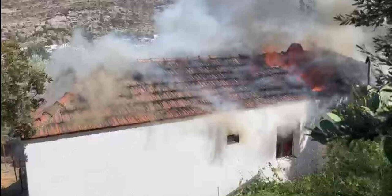 Bodrum’da müstakil ev alev alev yandı